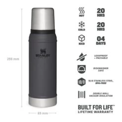 Stanley The Legendary Classic Bottle .75L / 25 Oz Charcoal -Sports Equipment Store PM1001612061 3